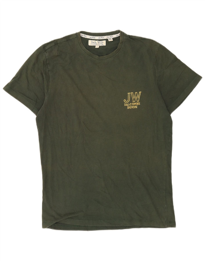 Ανδρικό γραφικό μπλουζάκι Jack Wills Top Medium Khaki Cotton