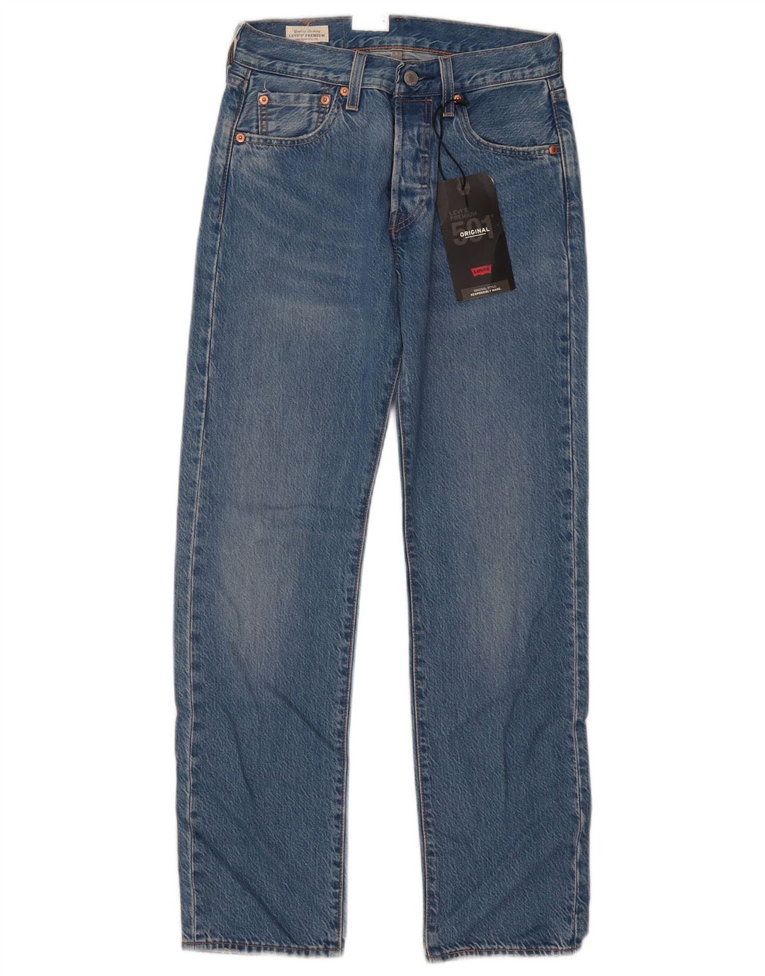 Levi's Womens 501 Straight Jeans W26 L30 Blue Cotton