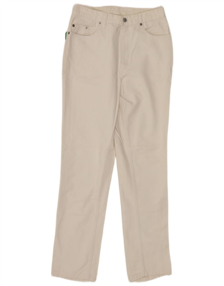 BENETTON Γυναικείο Tapered Jeans W32 L30 Λευκό βαμβακερό