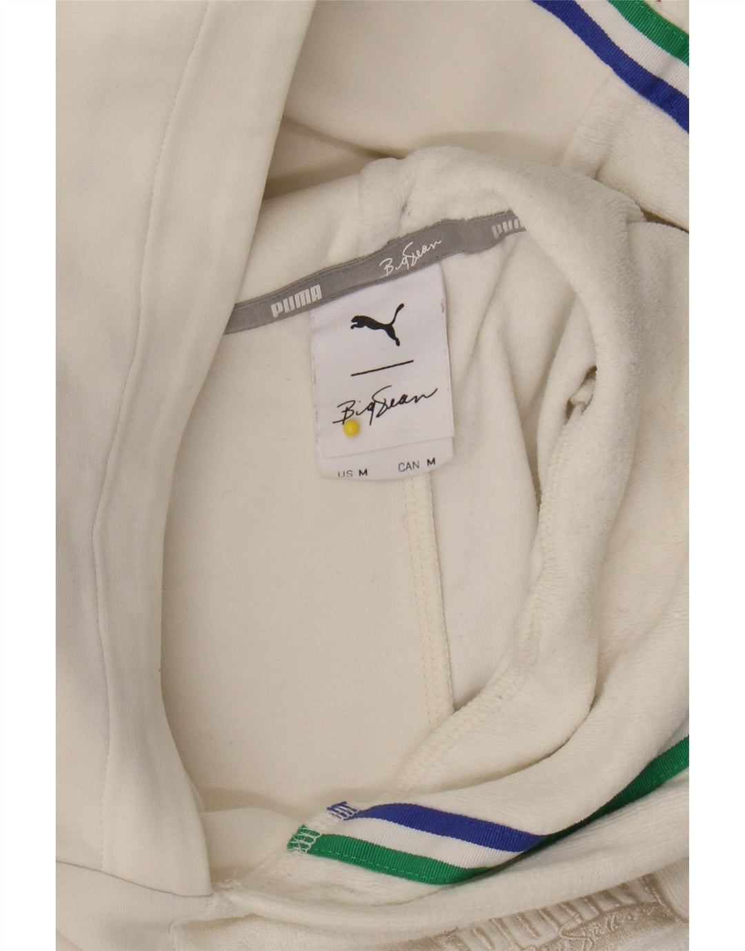 PUMA Mens Hoodie Jumper Medium White Vintage Puma and Second-Hand Puma from Messina Hembry 
