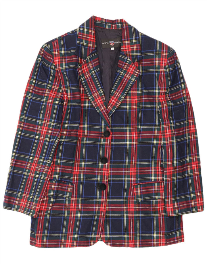 Vintage γυναικείο σακάκι 3 κουμπιών Blazer IT 44 Medium Navy Blue καρό Classic