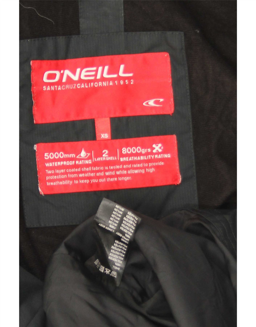 Ανδρικό τζάκετ O'Neill με κουκούλα αντιανεμικό UK 34 XS μαύρο πολυεστέρα