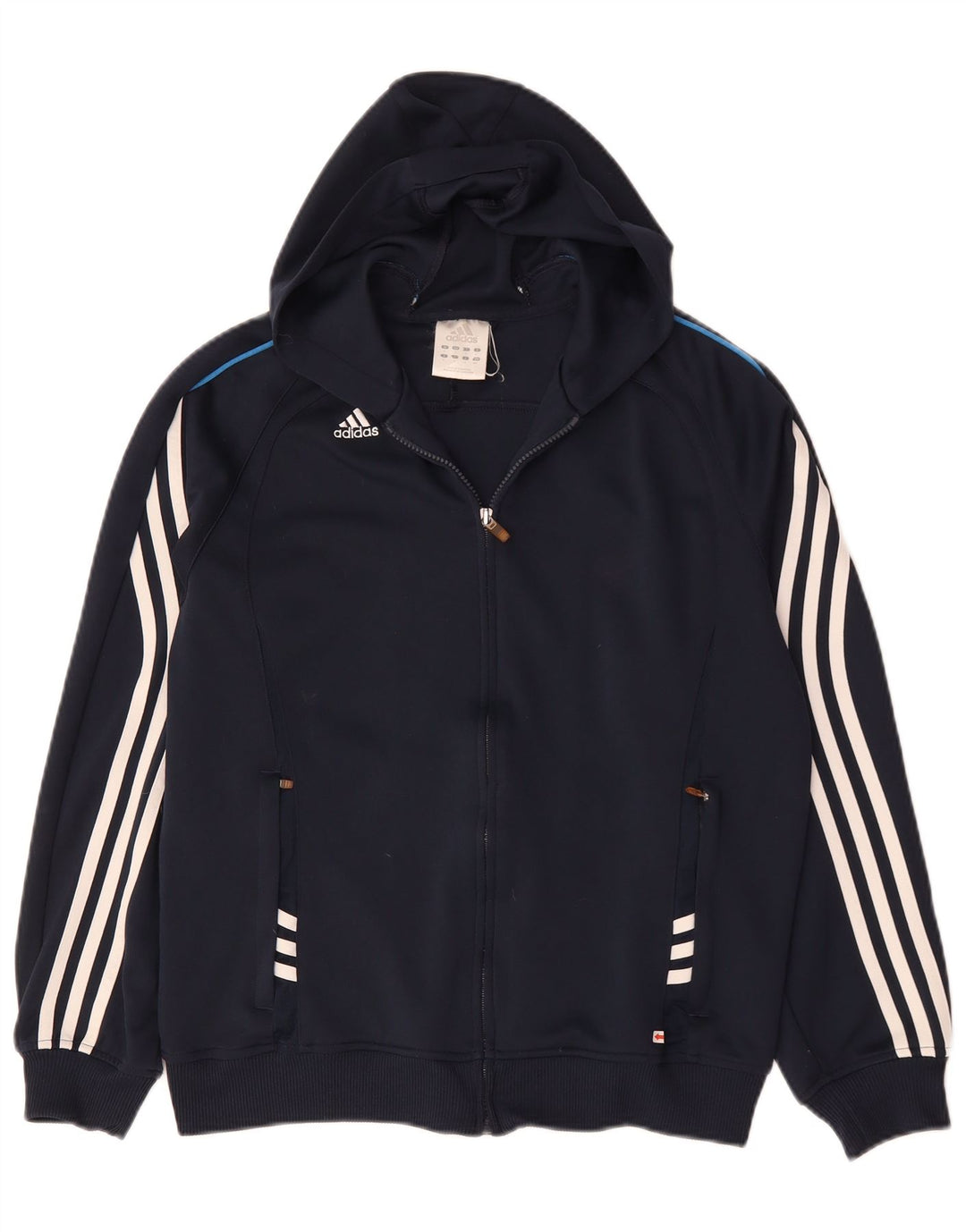 Ανδρικό πουλόβερ με κουκούλα με φερμουάρ Adidas Climalite Small Navy Blue Polyester