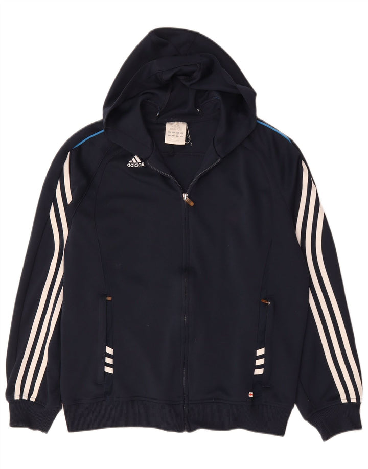 Ανδρικό πουλόβερ με κουκούλα με φερμουάρ Adidas Climalite Small Navy Blue Polyester