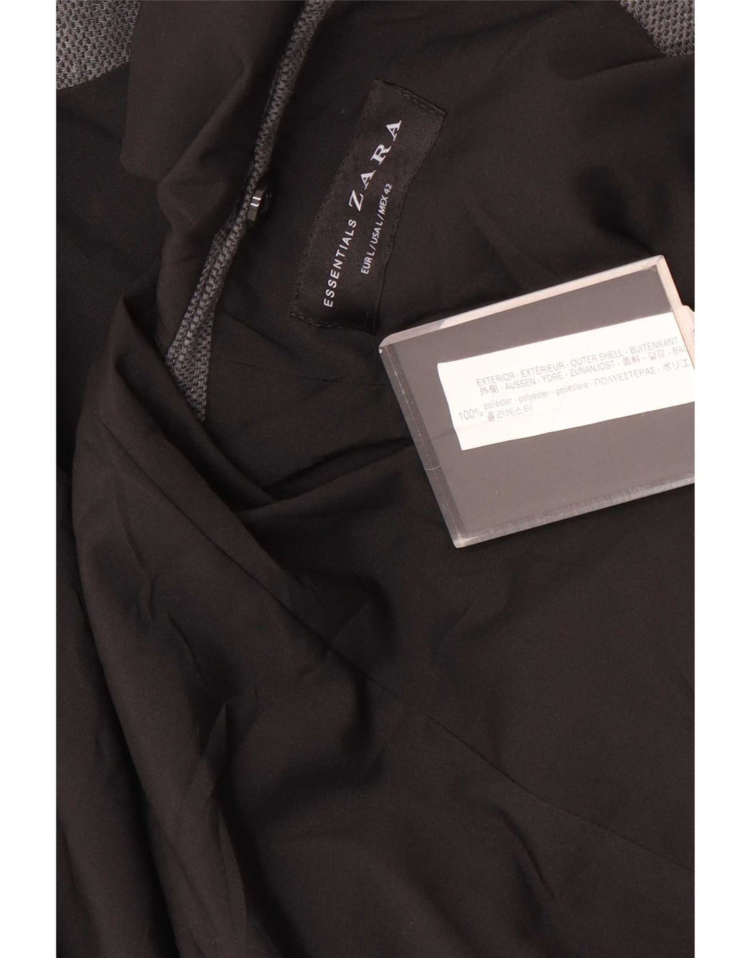 Zara Ανδρικό μπουφάν blazer 2 κουμπιών UK 40 Large Grey Polyester
