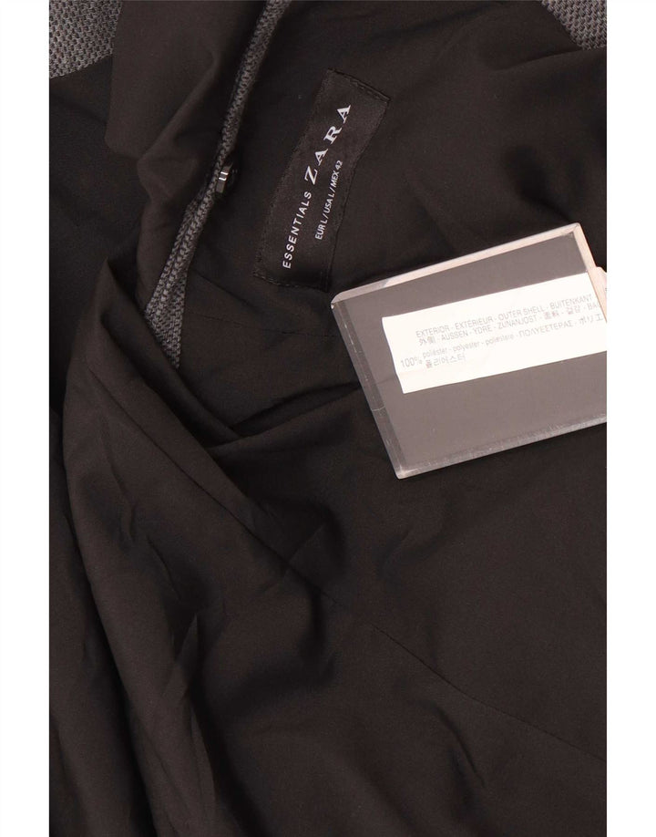 Zara Ανδρικό μπουφάν blazer 2 κουμπιών UK 40 Large Grey Polyester