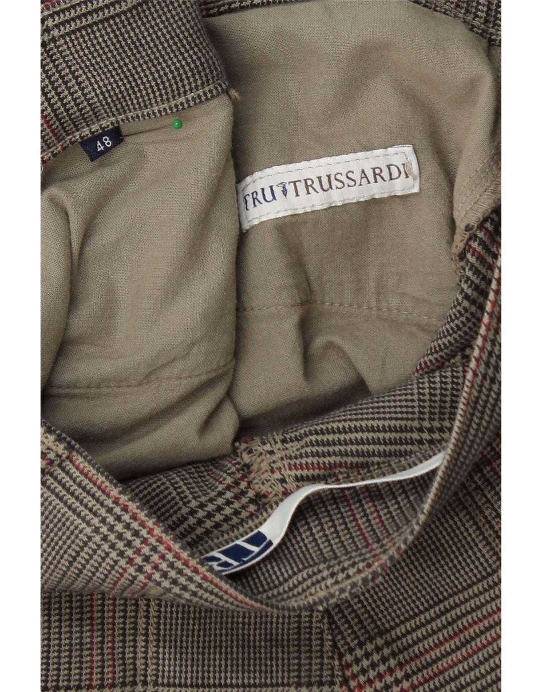 TRUSSARDI Ανδρικό παντελόνι casual IT 48 Medium W32 L33 Brown Houndstooth
