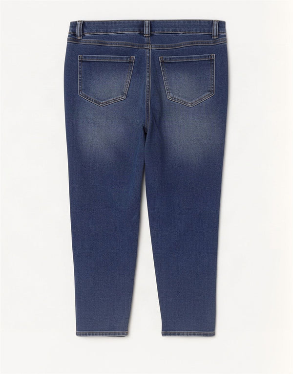 M&Co Γυναικεία Petite Cropped Jeans UK 16 Large W36 L25 Blue Cotton