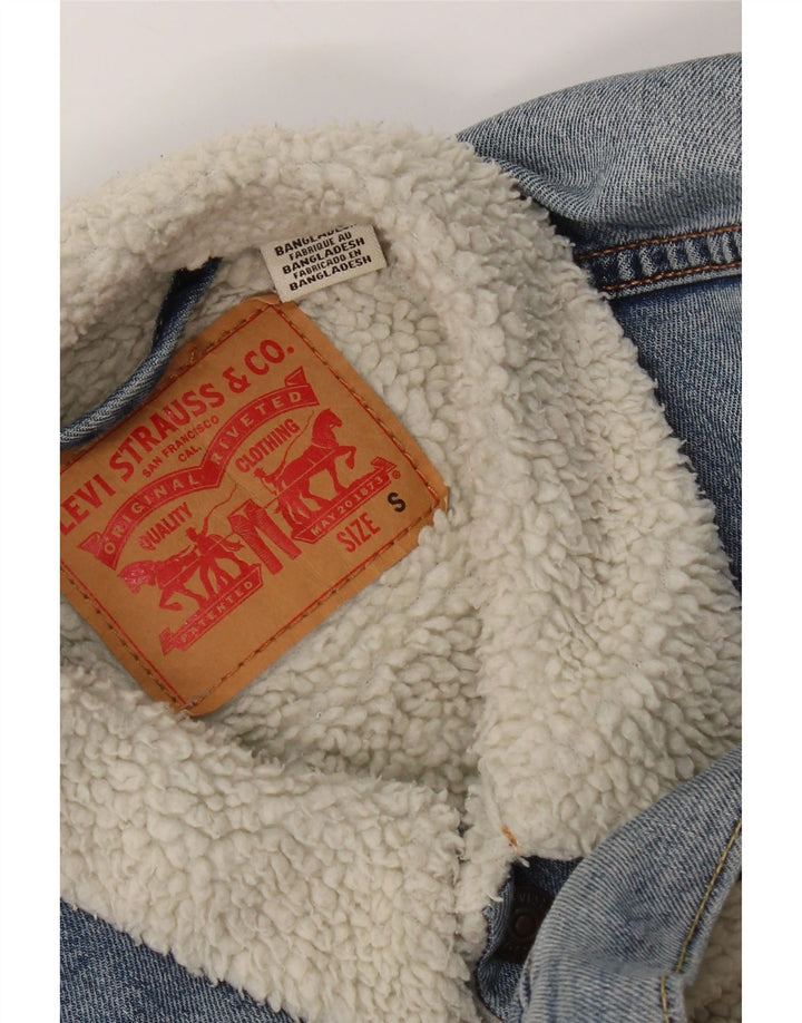 Levi's Mens Sherpa Τζιν Μπουφάν UK 36 Small Blue Cotton