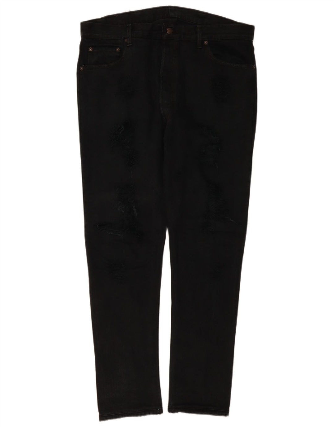 Levi's Womens Distressed Slim Jeans W38 L30 Μαύρο