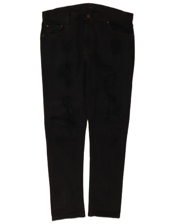 Levi's Womens Distressed Slim Jeans W38 L30 Μαύρο