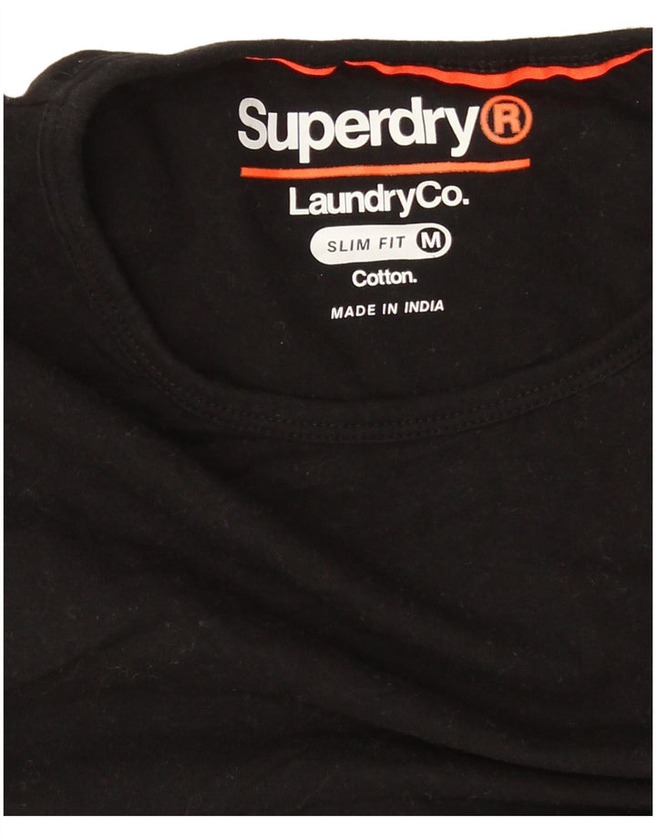 Ανδρικό μπλουζάκι Superdry Slim Fit Top Μεσαίο μαύρο βαμβακερό