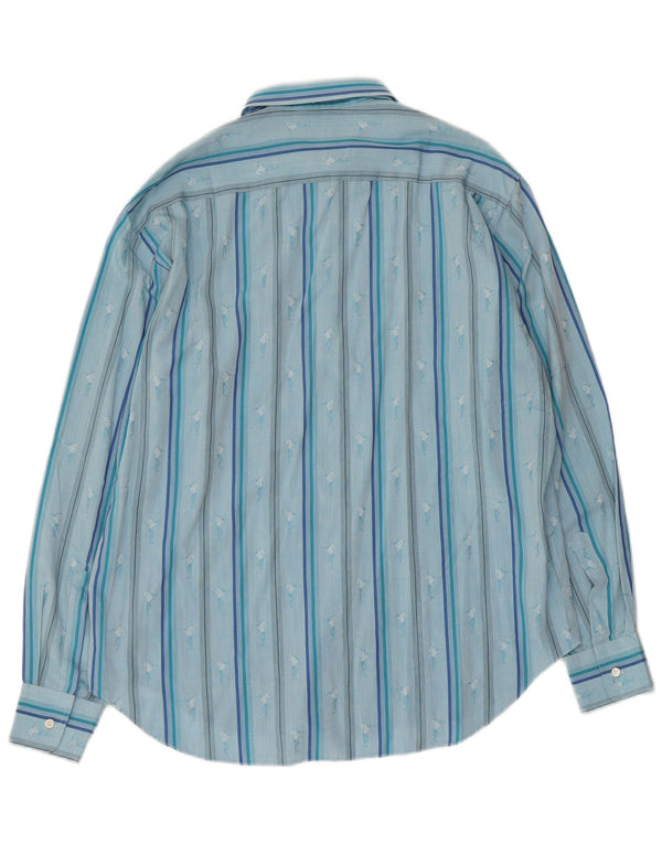 Bignami Mens Shirt Size 16 Large Blue Striped