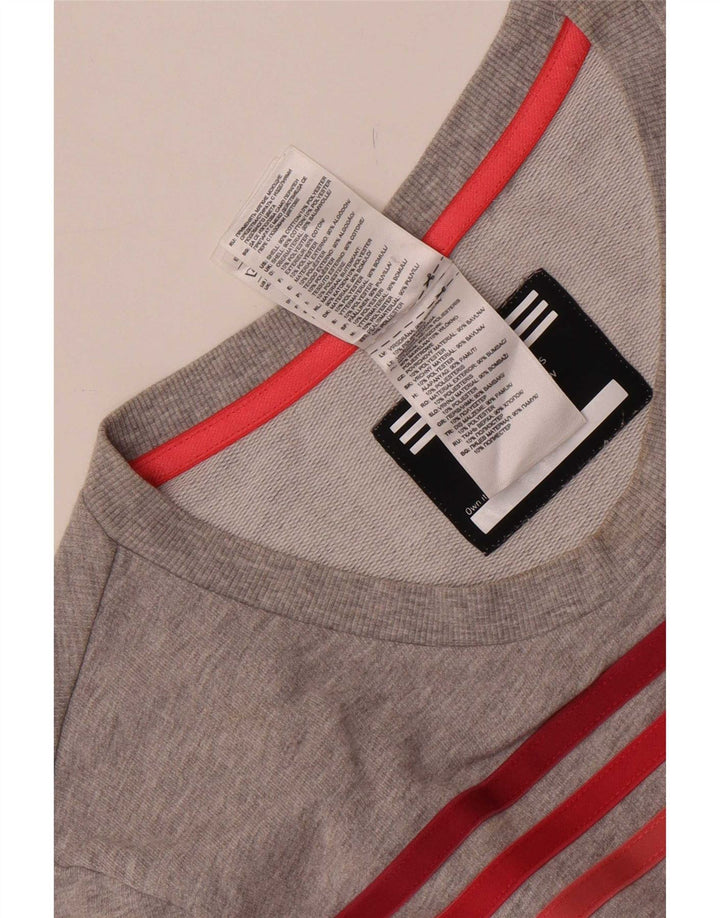 Γυναικείο φούτερ Adidas Jumper UK 12/14 Βαμβακερό μεσαίο γκρι με φλύκταινες