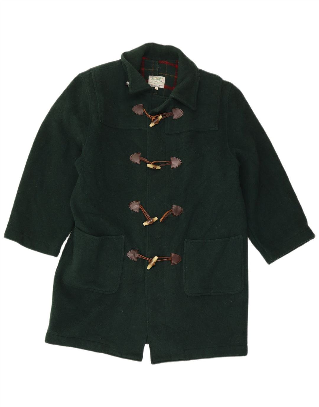 Rifle Mens Duffle Coat UK 40 Large Green Wool