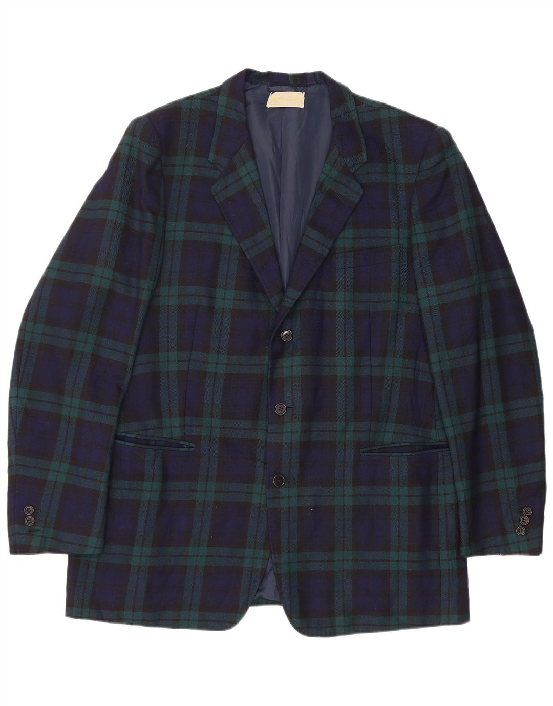 AQUASCUTUM Ανδρικό τζάκετ blazer UK 40 κουμπιών μεγάλο navy blue check