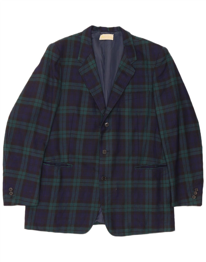 AQUASCUTUM Ανδρικό τζάκετ blazer UK 40 κουμπιών μεγάλο navy blue check