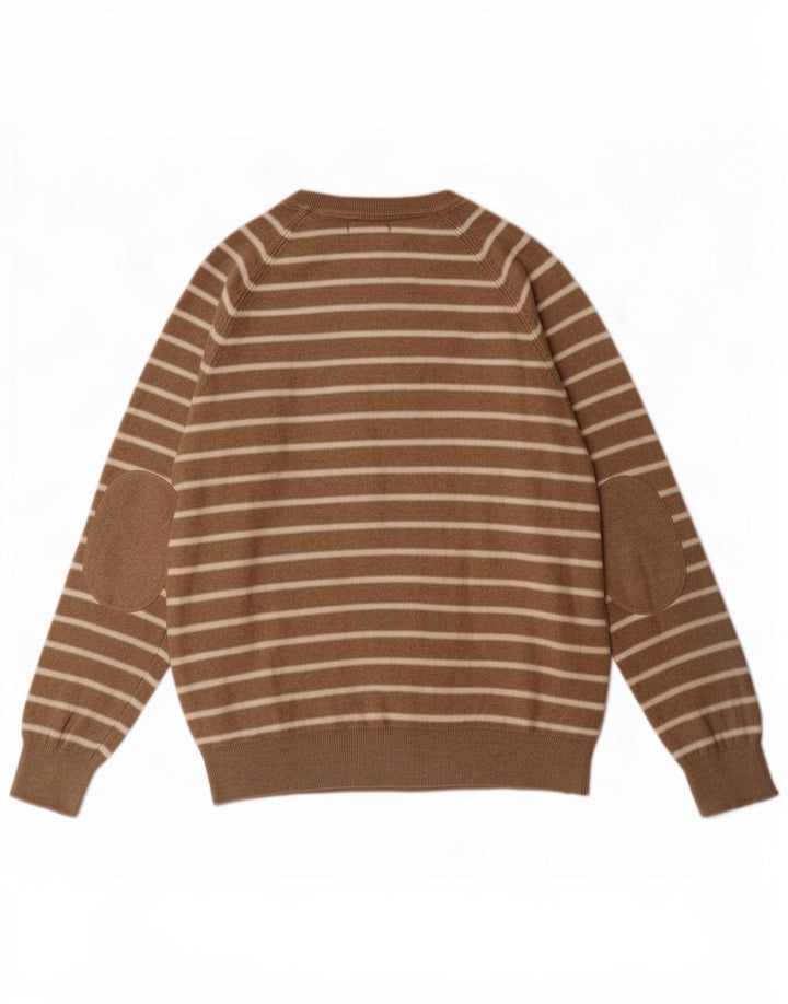 Ανδρικό πουλόβερ Marks & Spencer Boat Neck Jumper Medium Beige ριγέ