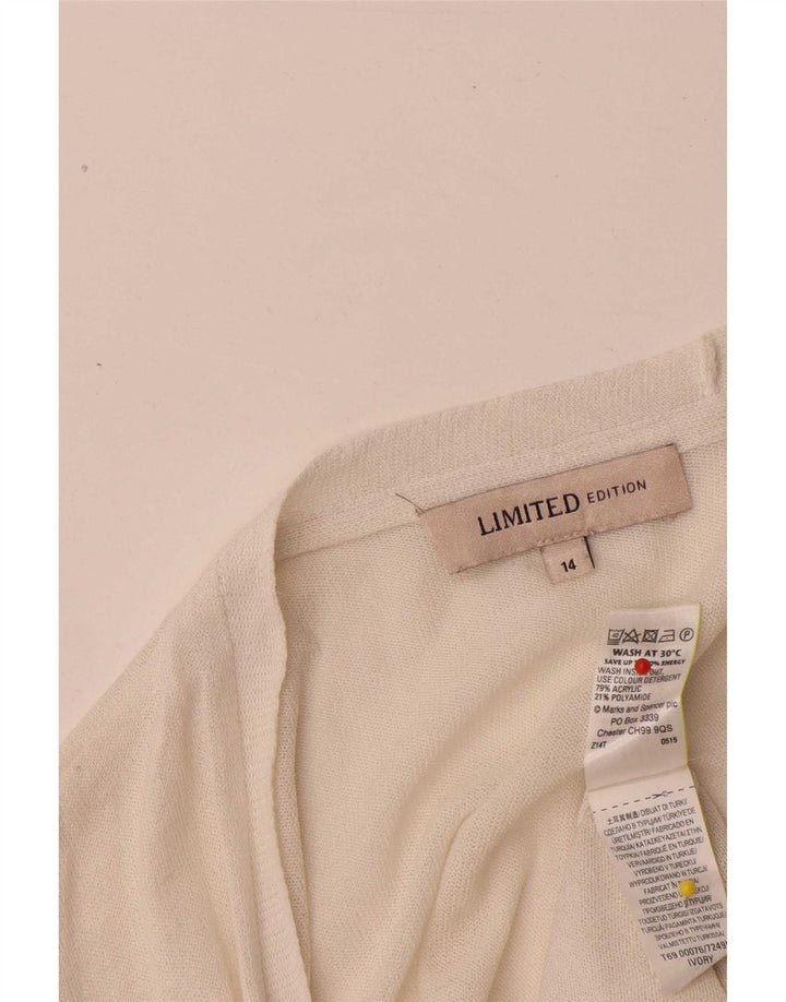 Marks & Spencer Γυναικείο πουλόβερ Longline Cardigan UK 14 Medium Off White