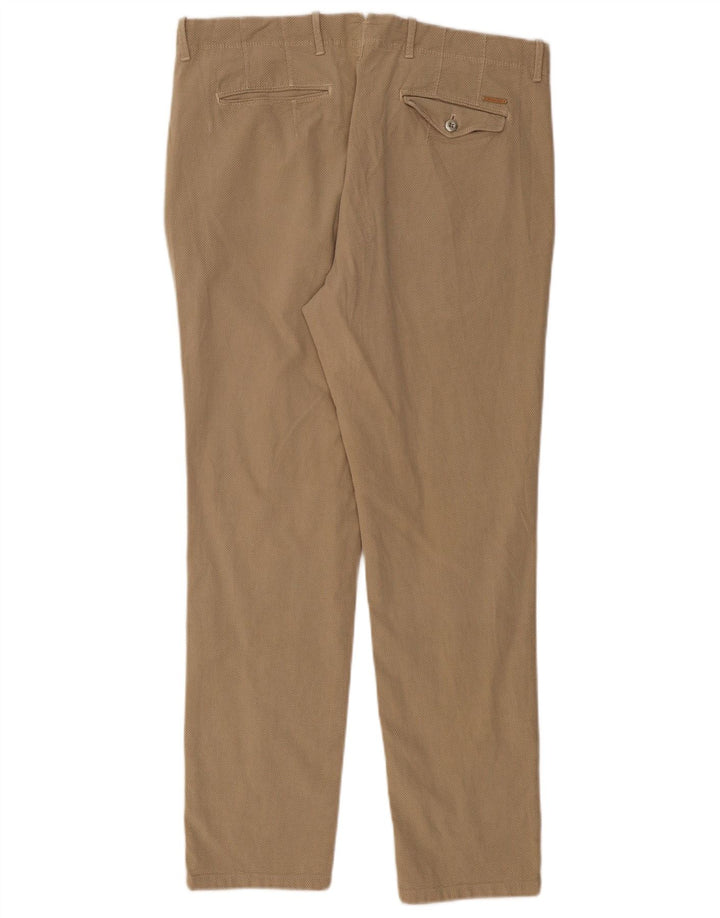 MASSIMO DUTTI Ανδρικό παντελόνι Chino με λεπτή εφαρμογή EU 46 XL W36 L30 Μπεζ βαμβακερό