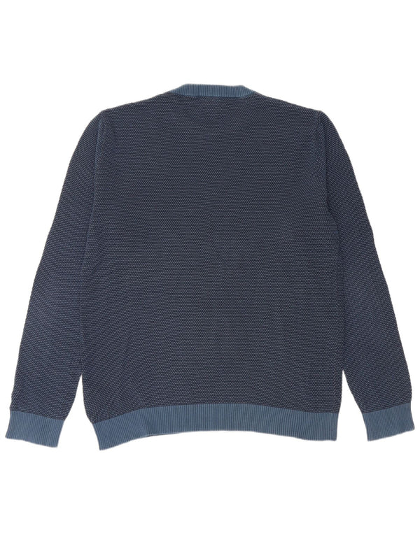 JACK & JONES Ανδρικό πουλόβερ με λαιμόκοψη 2XL μπλε βαμβακερό
