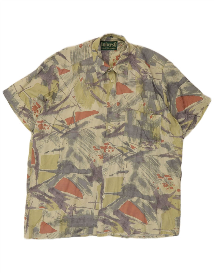 Vintage Ανδρικό πουκάμισο Abstract Pattern Μέγεθος 39/40 Μεσαίο Πολύχρωμο