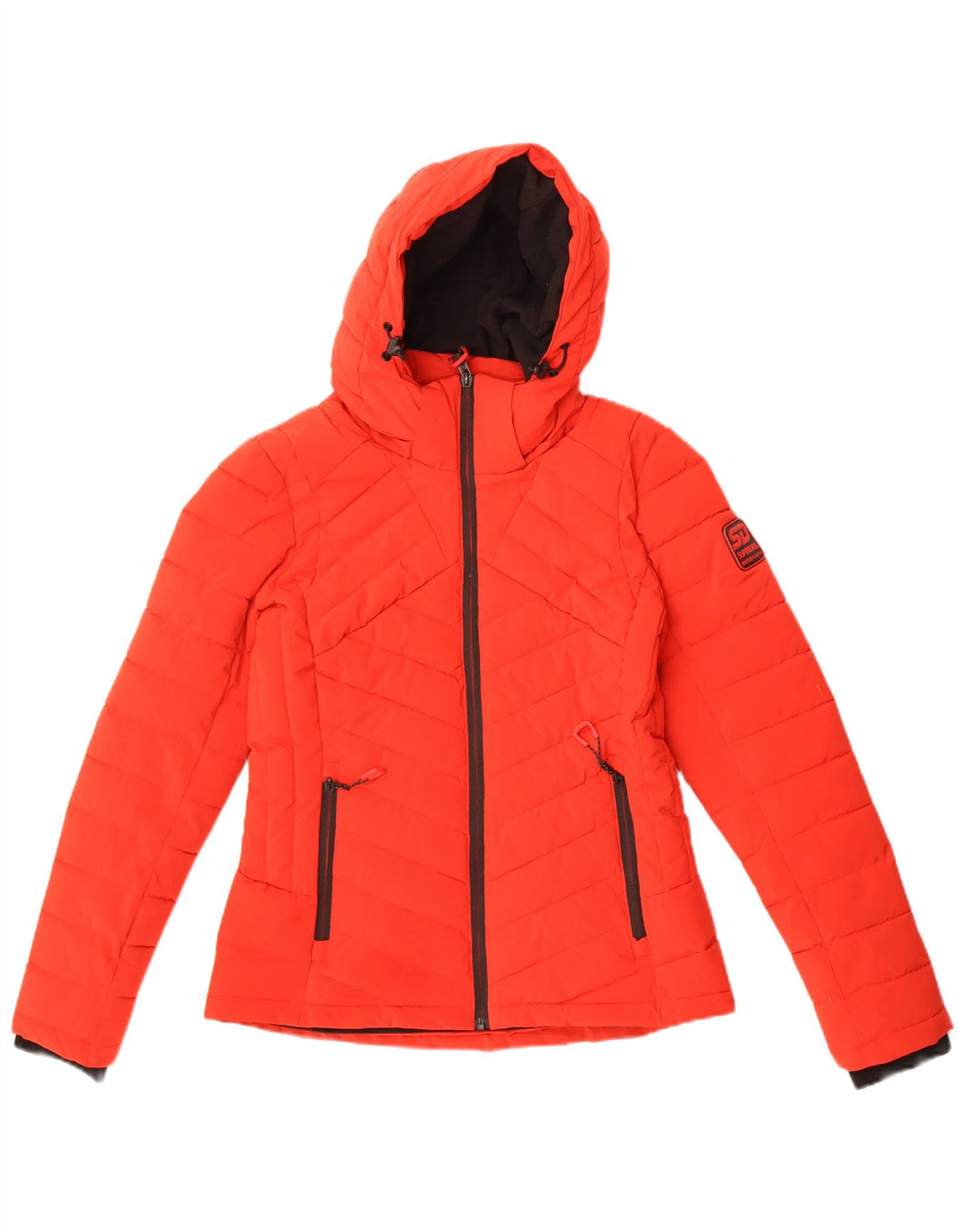 Superdry γυναικείο μπουφάν με κουκούλα UK 8 Small Red Polyester