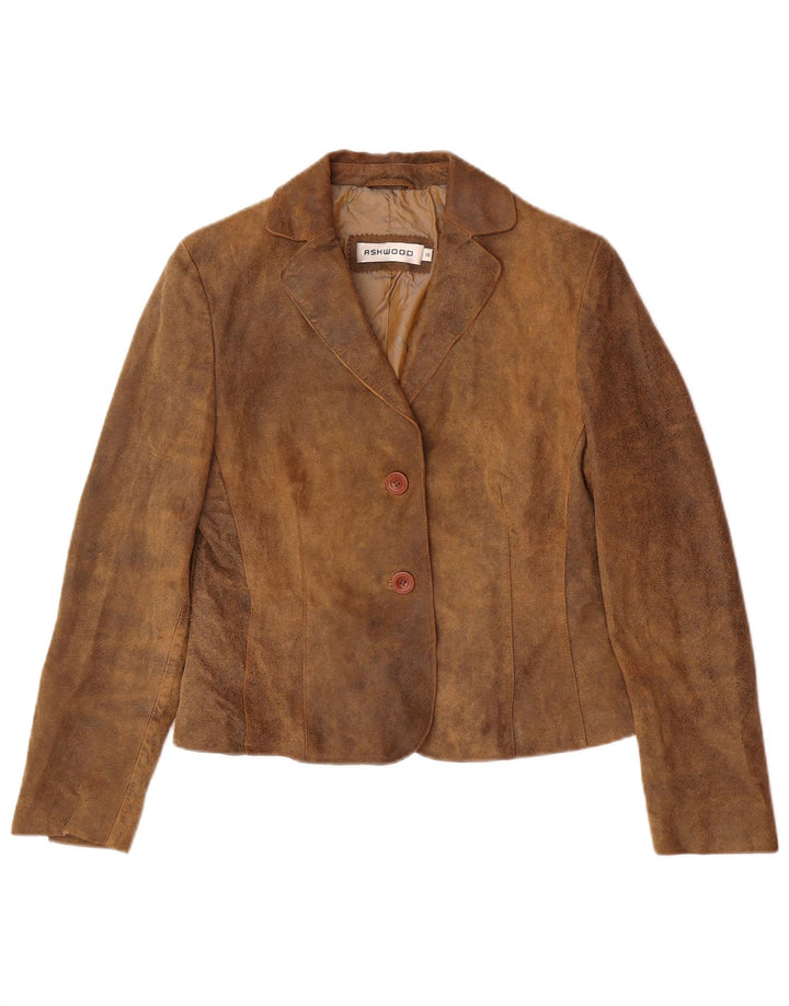 Ashwood Γυναικείο σακάκι σουέτ με 2 κουμπιά UK 18 XL καφέ δέρμα