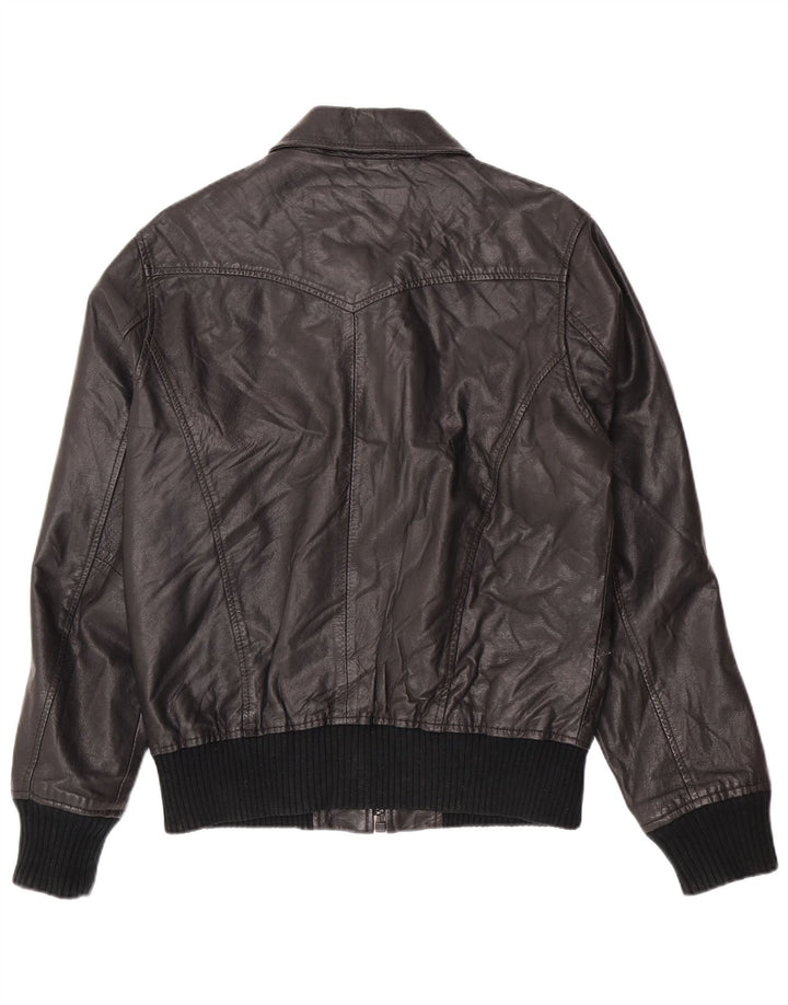 Jack & Jones Ανδρικό Δερμάτινο Μπουφάν UK 36 Small Black