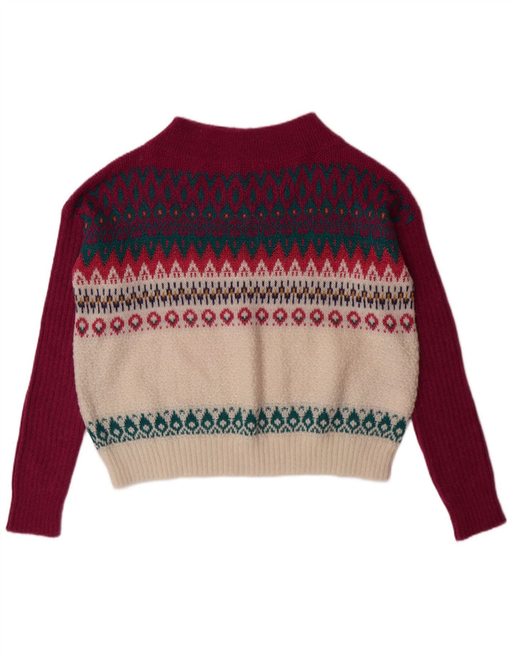 Γυναικείο πουλόβερ με λαιμόκοψη Benetton UK 14 Ακρυλικό μεσαίο μπορντό