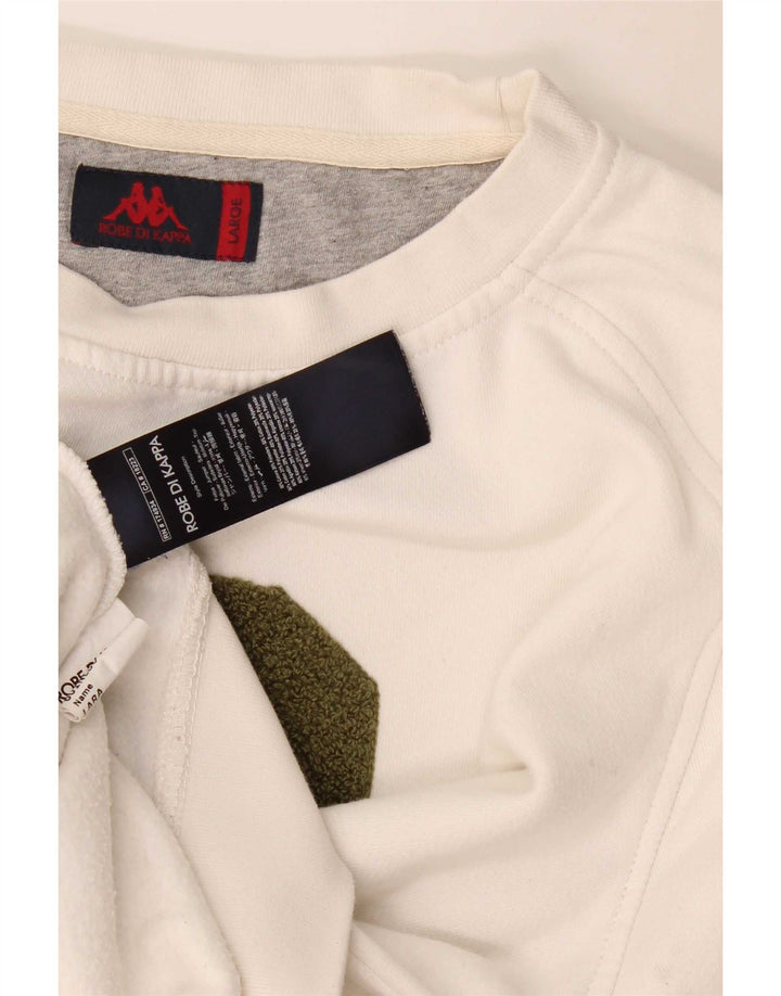 Γυναικείο Γραφικό Φούτερ Kappa Jumper UK 16 μεγάλο λευκό βαμβακερό