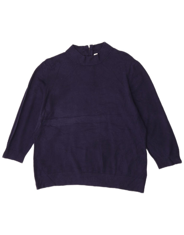 John Lewis Γυναικείο πουλόβερ 3/4 Sleeve Crew Neck Jumper UK 18 XL Navy Blue