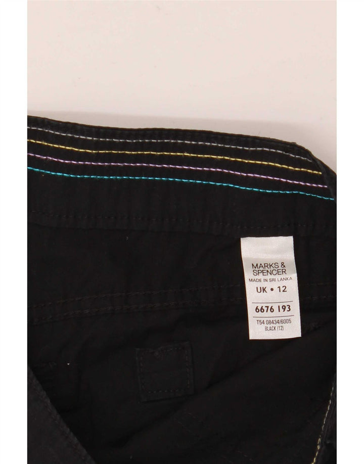 Marks & Spencer Γυναικείο ίσιο παντελόνι Capri UK 12 Medium W32 L20 μαύρο