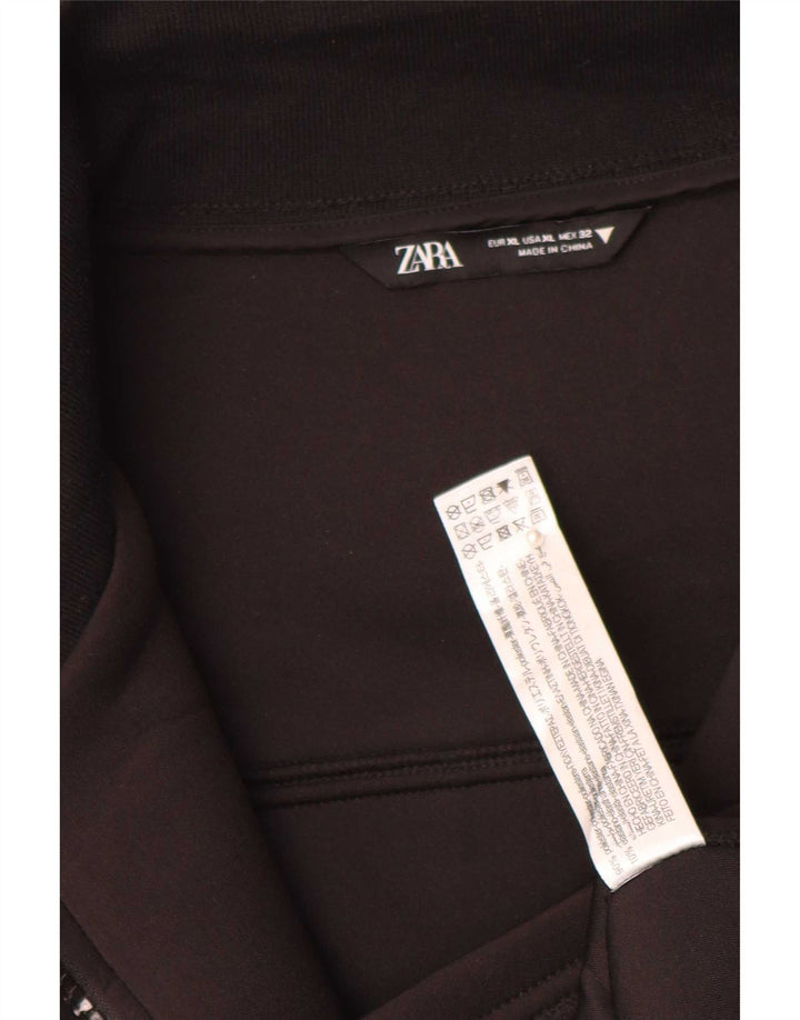 Zara Γυναικείο Bomber Jacket UK 18 XL Μαύρο Πολυεστέρας