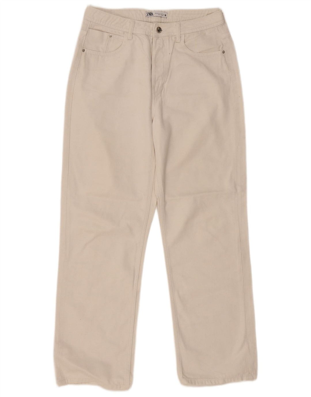 Zara Γυναικείο ίσιο τζιν EU 38 Small W28 L29 Λευκό