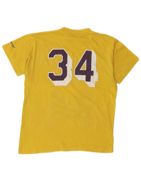 Champion Boys Lakers Graphic T-Shirt Top 7-8 Years Small Yellow Cotton