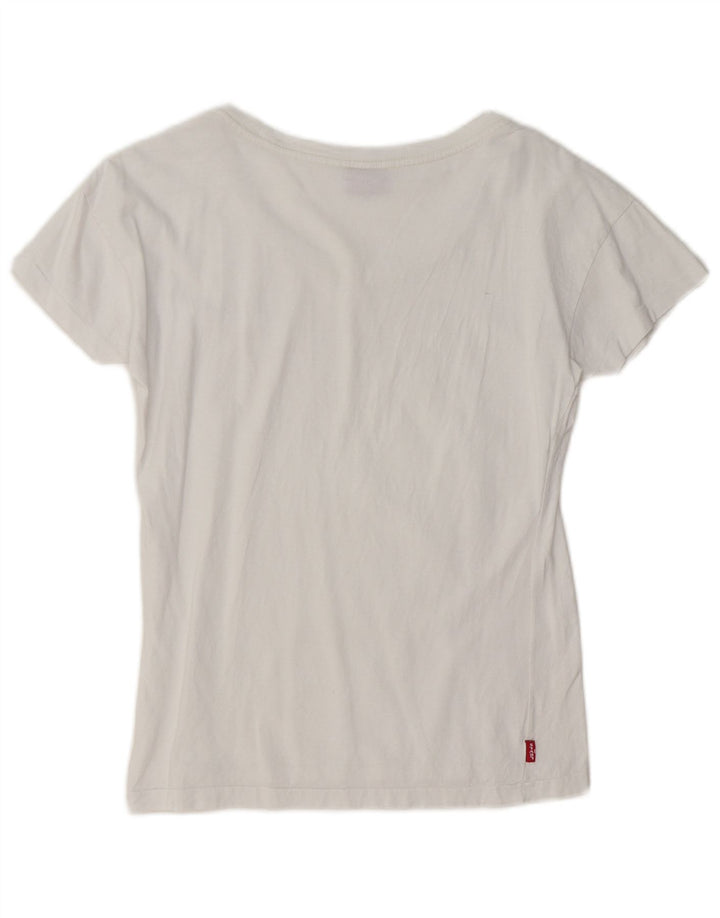 Γυναικείο γραφικό T-Shirt Levi's Top UK 10 Small White