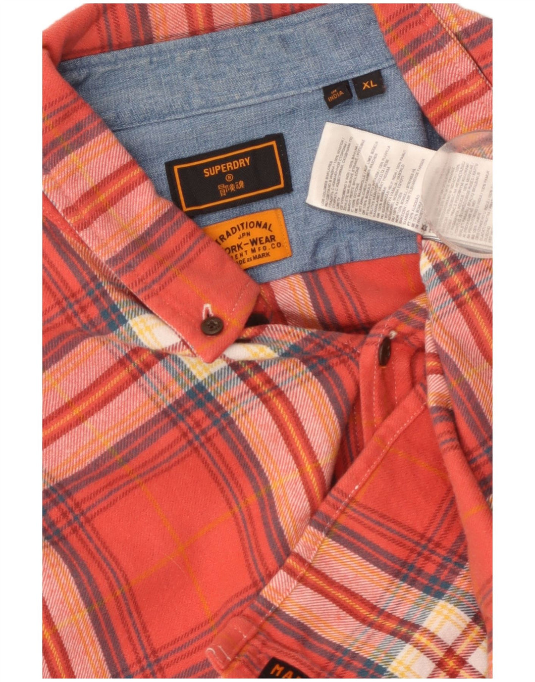 Ανδρικό φανελένιο πουκάμισο Superdry XL Red Check Cotton