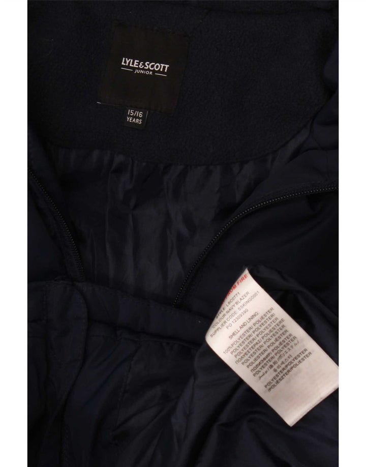 Μπουφάν Lyle & Scott Boys με κουκούλα με επένδυση 15-16 ετών Navy Blue Polyester
