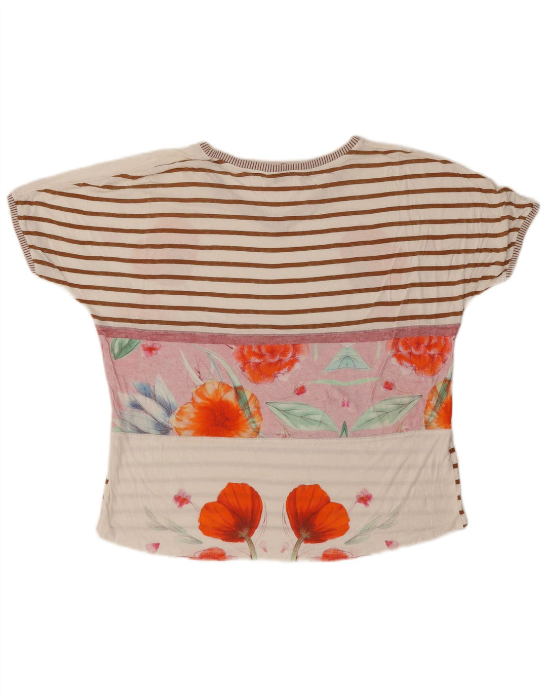 Desigual Γυναικείο T-Shirt Top UK 16 Large Off White Floral