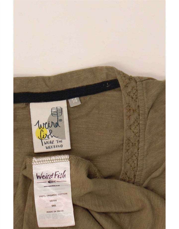 Γυναικείο γιλέκο Weird Fish UK 14 Medium Khaki Cotton