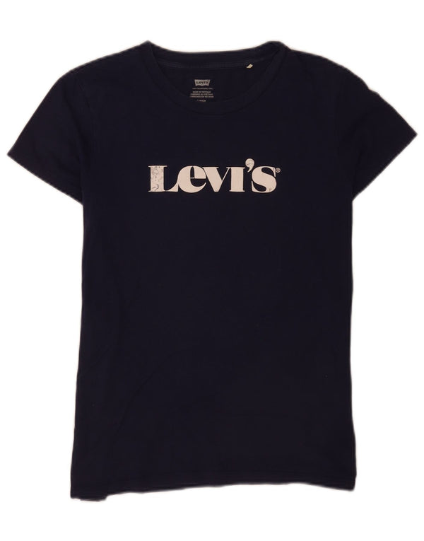 Γυναικείο γραφικό μπλουζάκι Levi's Top UK 10 Small Navy Blue από βαμβάκι