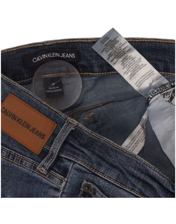 CALVIN KLEIN Γυναικείο ψηλόμεσο τζιν US 12 μεγάλο W30 L26 μπλε