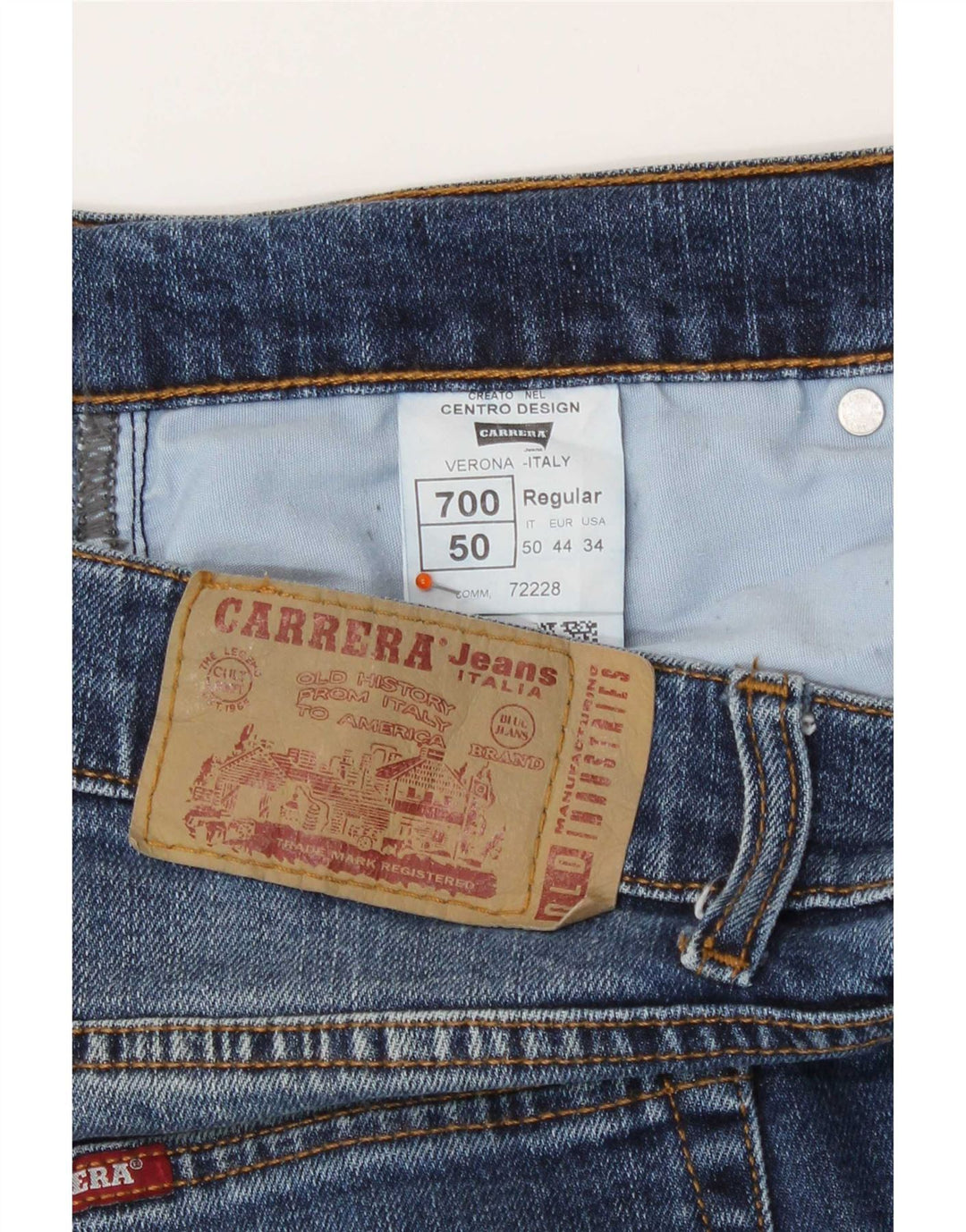 Carrera Womens 700 Regular Straight Jeans W34 L32 Μπλε βαμβακερό