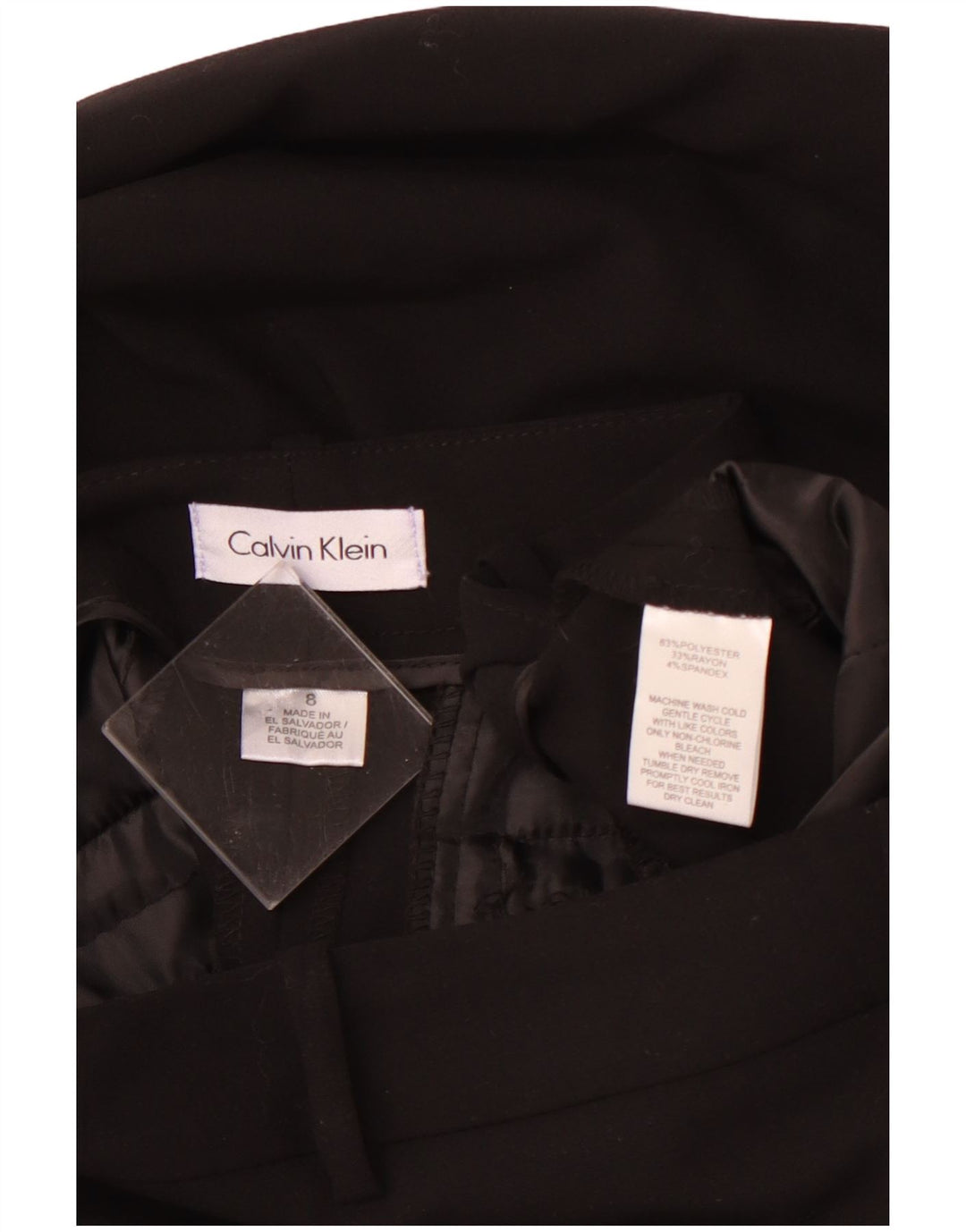 CALVIN KLEIN Γυναικείο ίσιο παντελόνι Chino US 8 Medium W32 L30 μαύρο