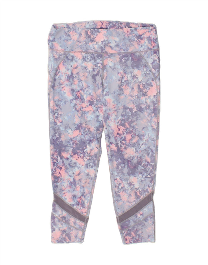 MOUNTAIN WAREHOUSE Womens Leggings UK 16 Large Purple Floral Polyester Vintage Mountain Warehouse and Second-Hand Mountain Warehouse from Messina Hembry 