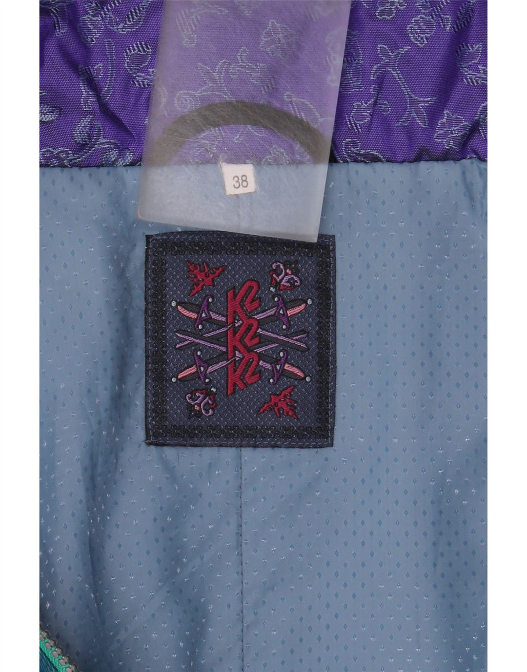Vintage γυναικεία φόρμα σκι με κουκούλα EU 38 Medium Blue Colourblock