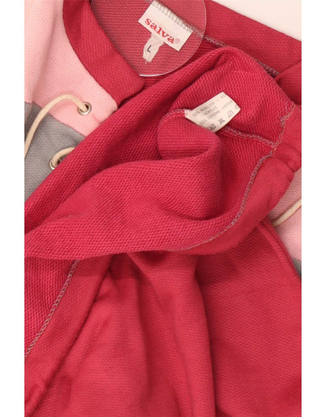 Vintage γυναικείο φούτερ μεγάλου μεγέθους Jumper UK 16 Large Red Colourblock