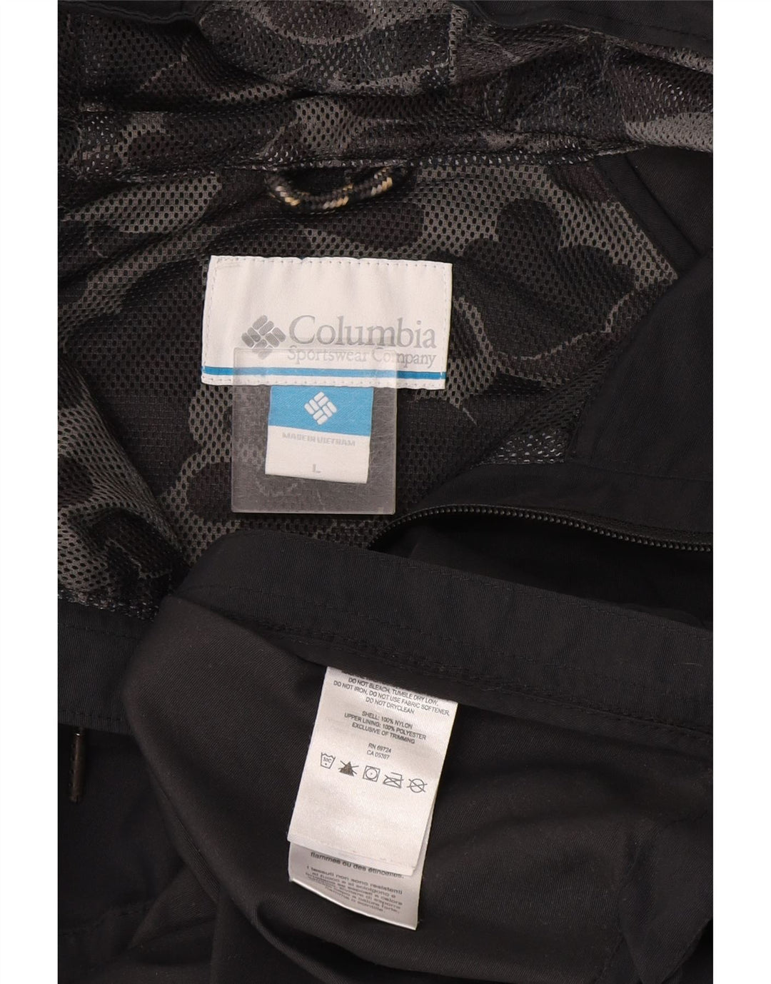 Ανδρικό μπουφάν βροχής με κουκούλα Columbia UK 40 Large Grey Nylon