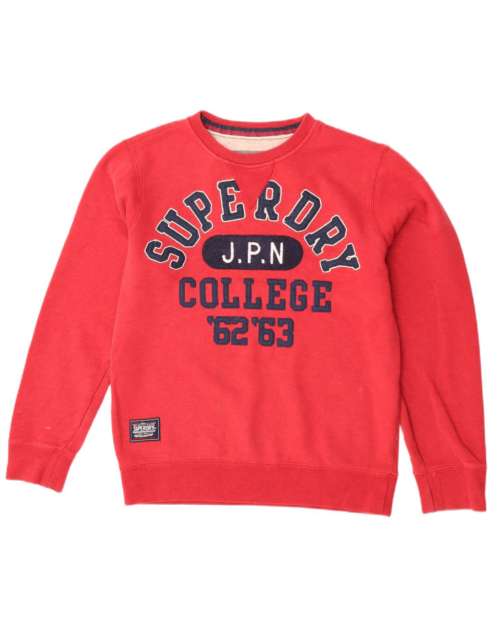 Ανδρικό γραφικό φούτερ Superdry Jumper μεγάλο κόκκινο βαμβακερό